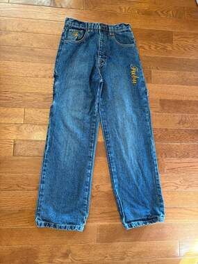 Vintage Y2K FUBU Girls 16 Baggy Cargo Jeans Women’s 00 0 Wide Leg